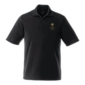 Black Polo T-Shirt with Gold Printed Economic Club Logo